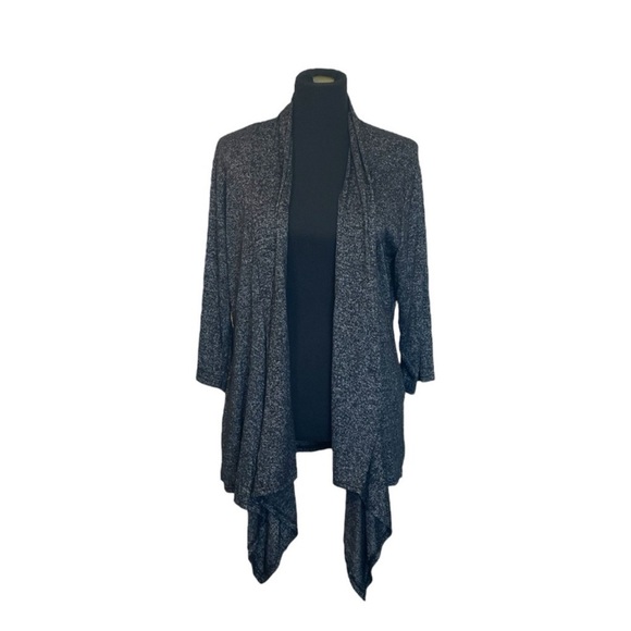 Sweaters - Black Asymmetrical Open-Front Cardigan